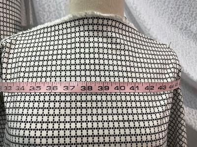 White & Black Geometric Print Stretch Rayon Spandex