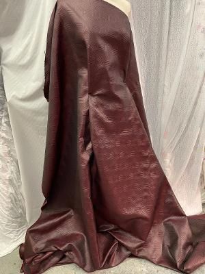 Double Face Textured Geomtric Faux Leather- Burgundy