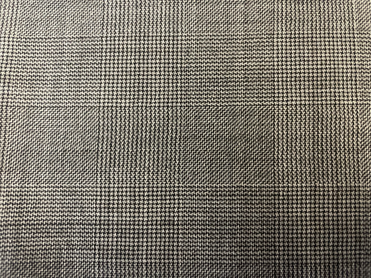 Italian Fine Plaid Tropical 100% Virgin Wool Suiting - Grey / Off White