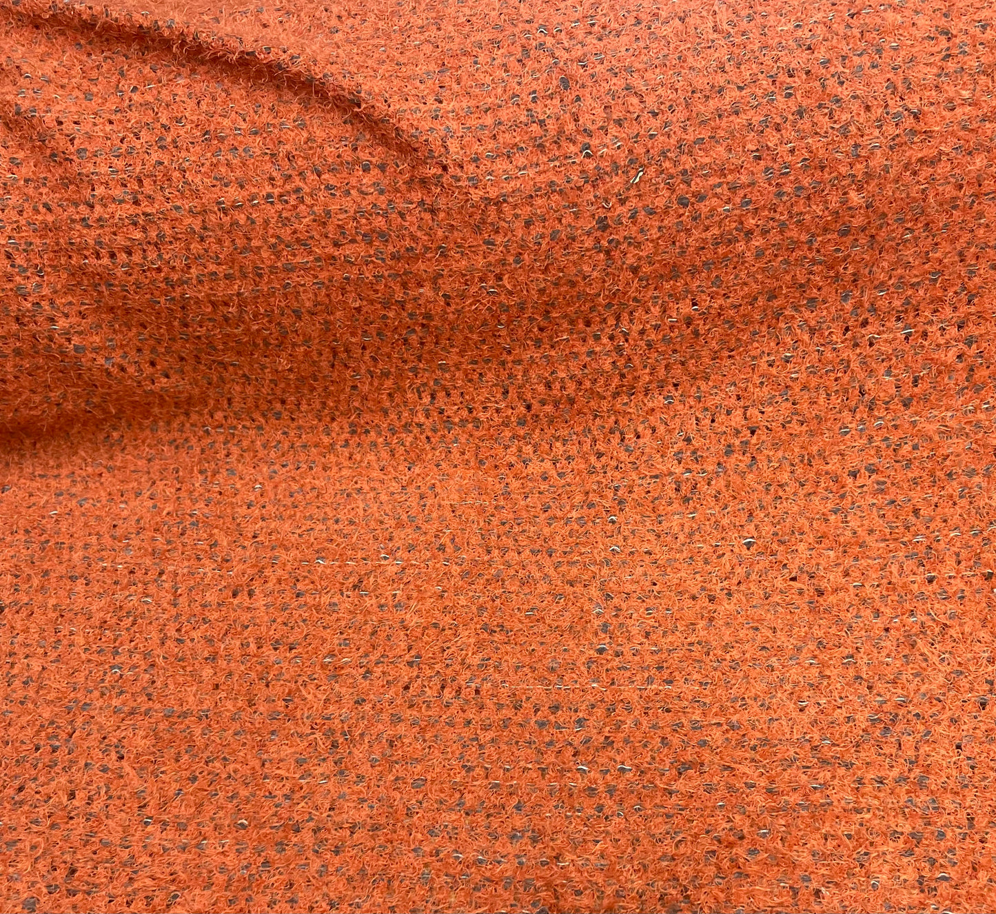 Wool Blend Textured Sweater Knit - Orange