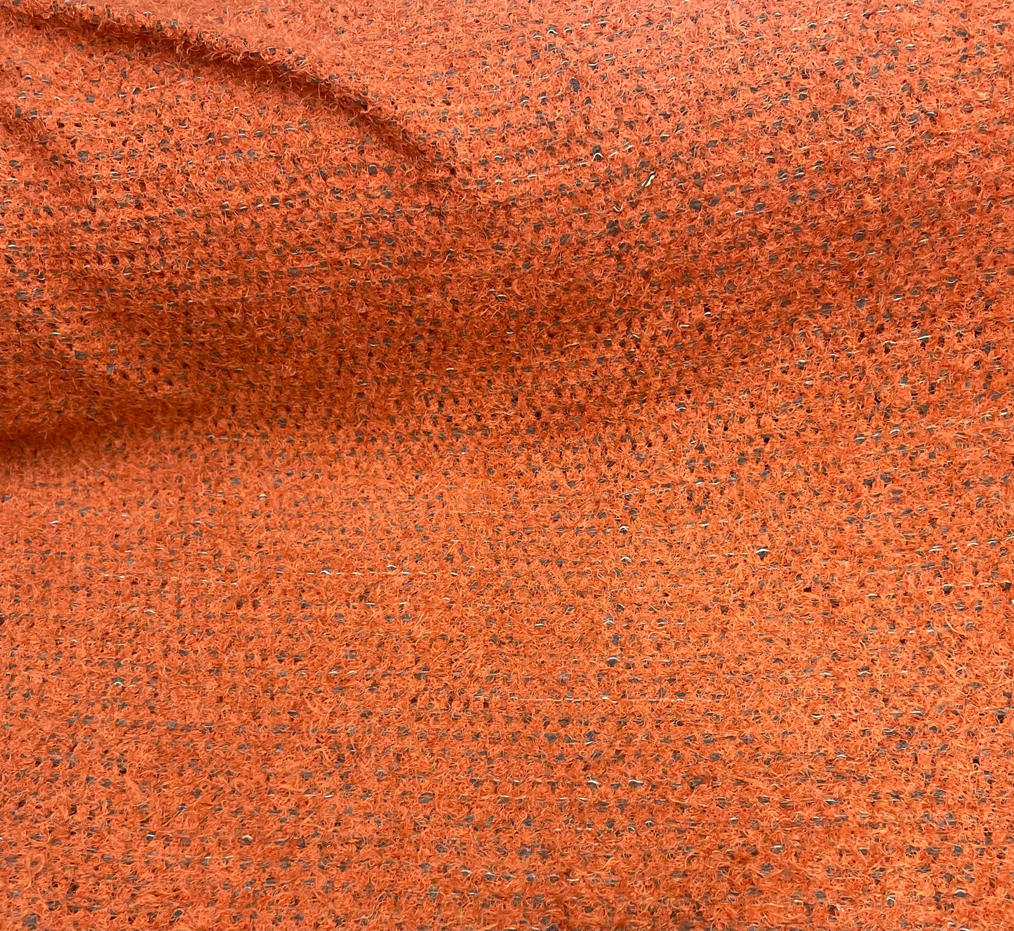 Wool Blend Textured Sweater Knit - Orange