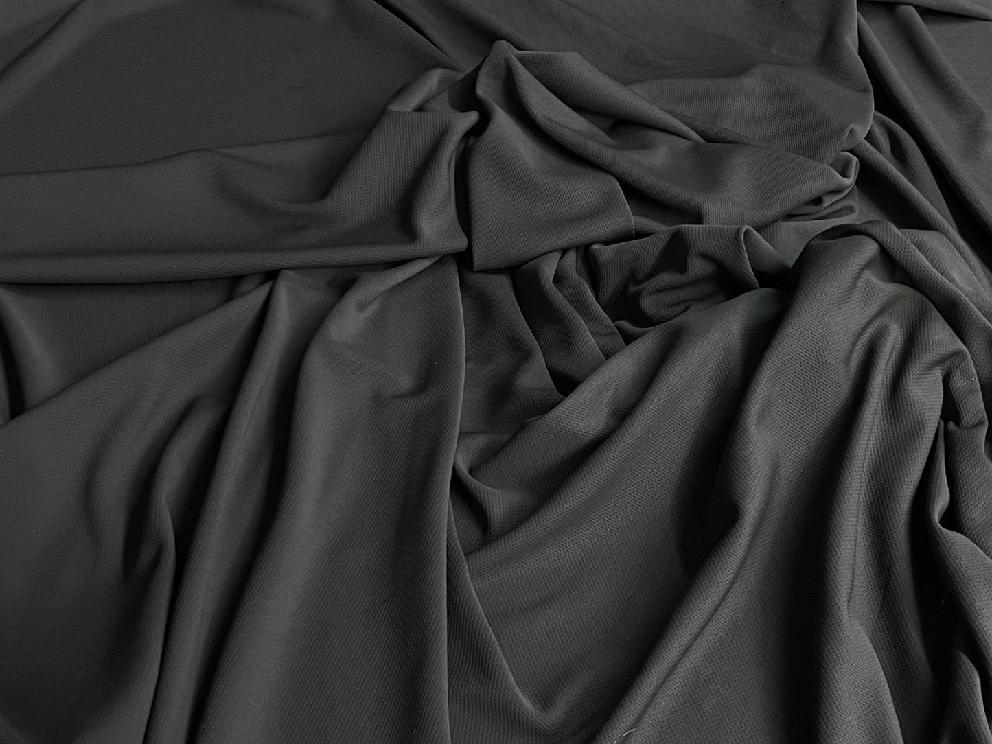 Fine Poly French Terry - Carbon Grey