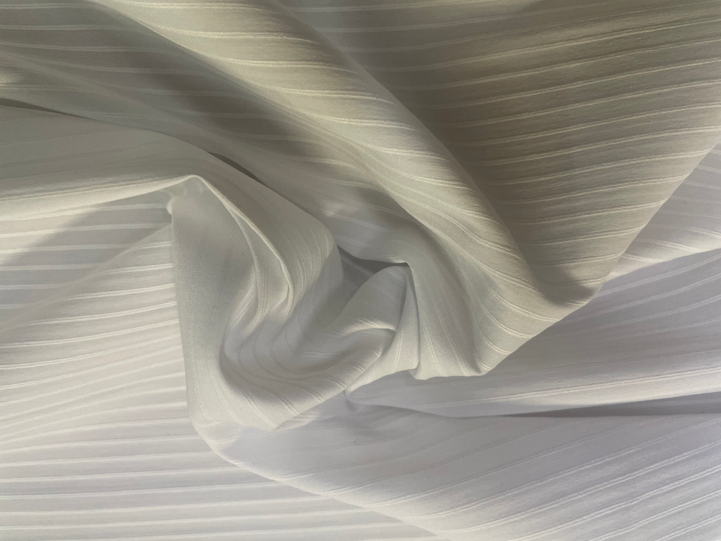 Monochromatic Pinstripe Cotton- White