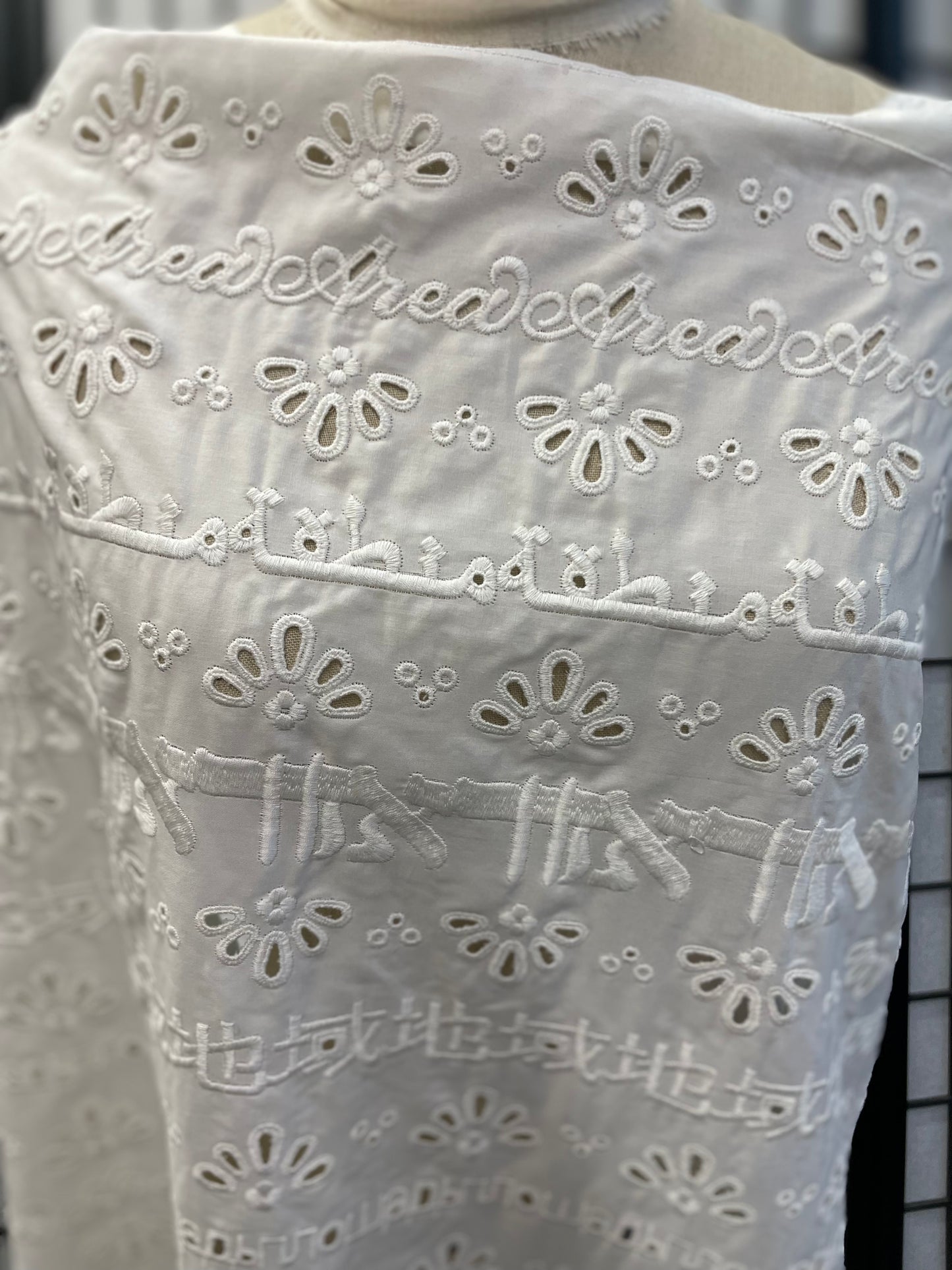 Italian Eyelet Embroidered Cotton - White