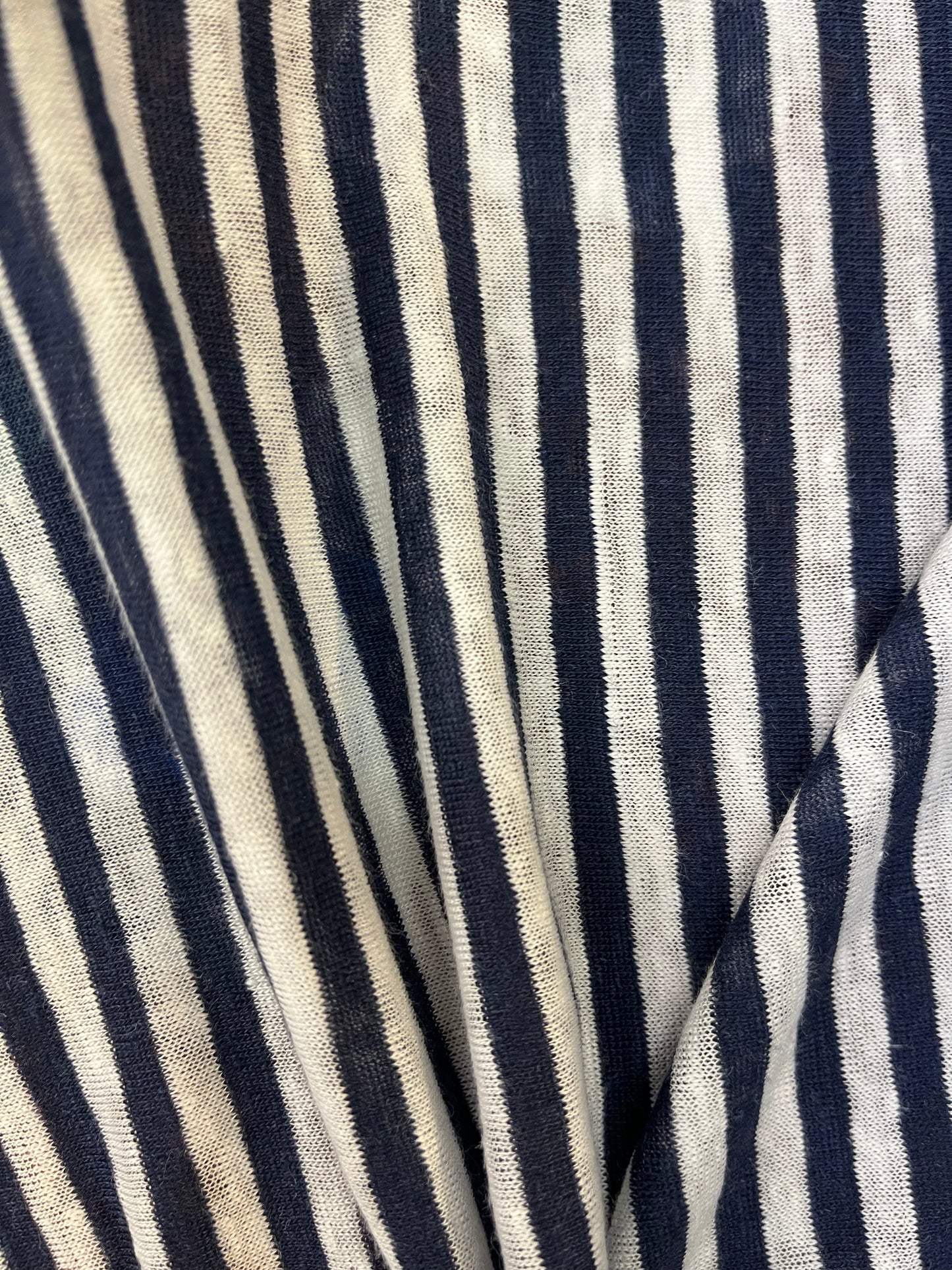 Stripe Rayon Jersey - Navy & White