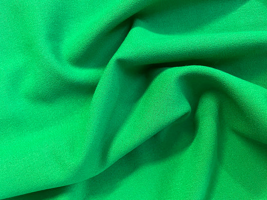 Italian Designer Textured Virgin Wool Crepe - Renewal Green