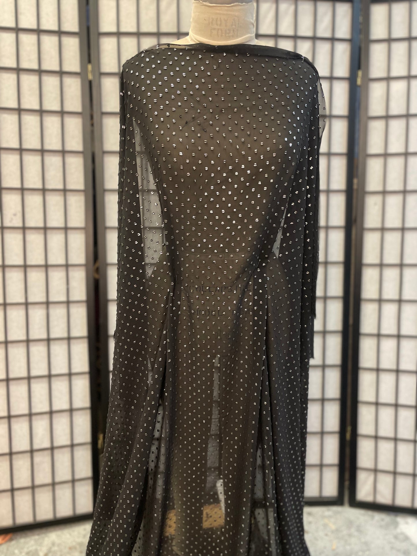 Embellished Chiffon - Black, Silver
