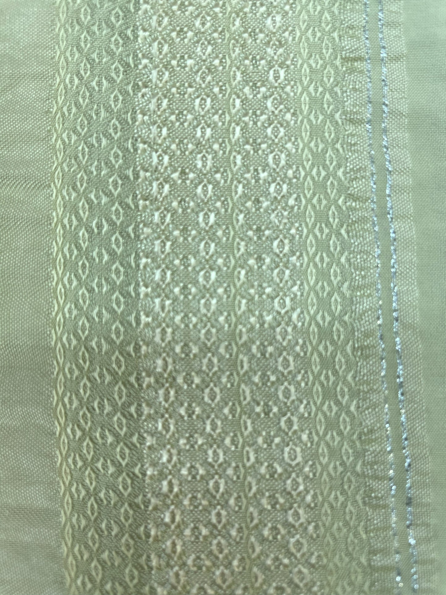 European Stripe Patterned Rayon/Lurex - Lime Green