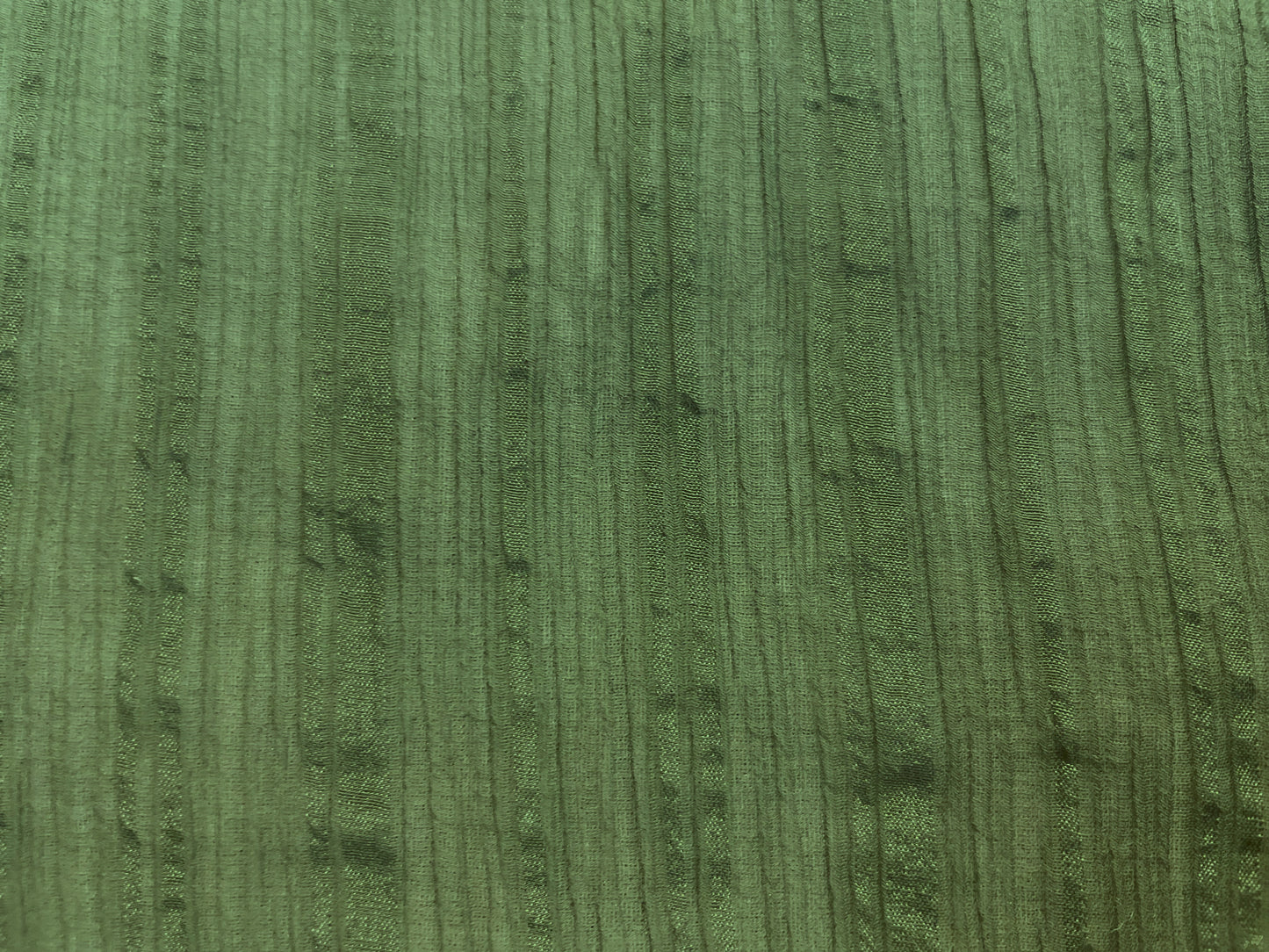 Pleated Stripe Silk Chiffon - Olive Green