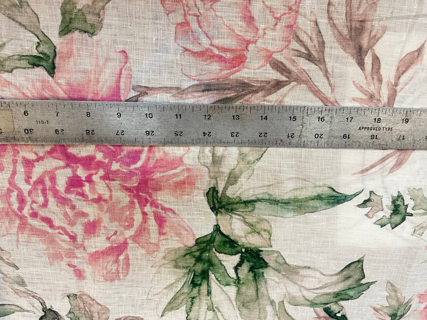 Watercolor Printed Linen - Fresh Peony