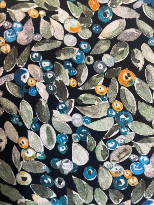 Matte Printed Silk Charmeuse - Wild Blueberry