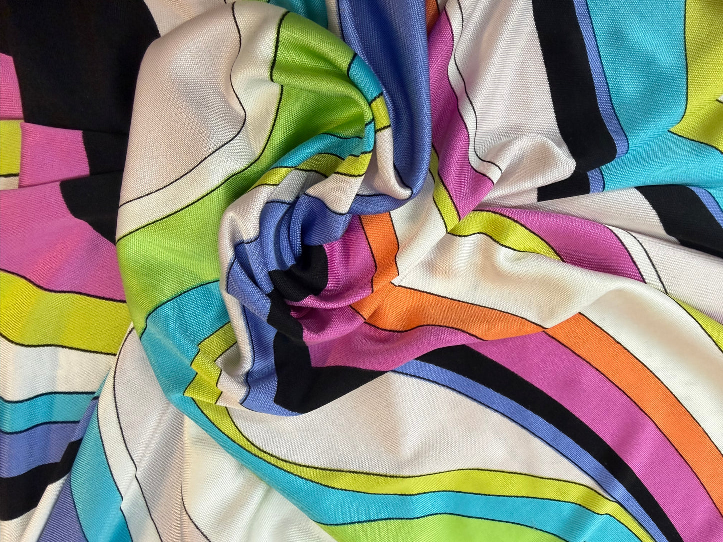 Printed Silk Jersey - Colorful 60's Mod