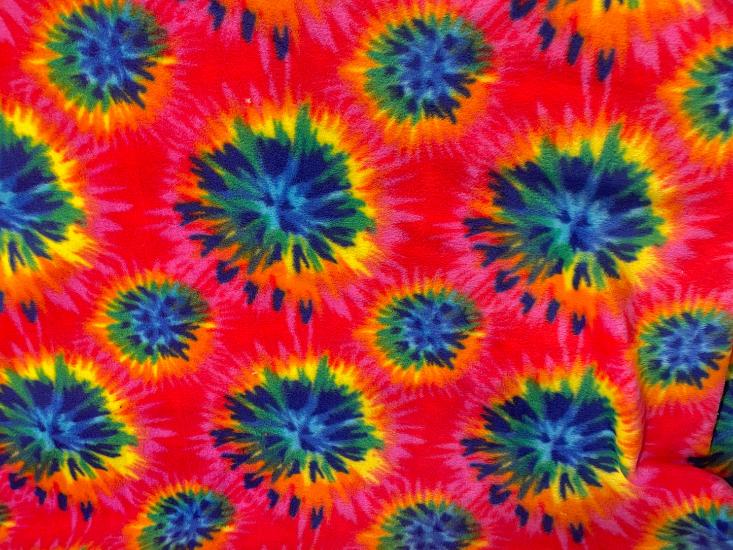 Tie Dye Printed Polar Fleece - Rainbow Multicolor