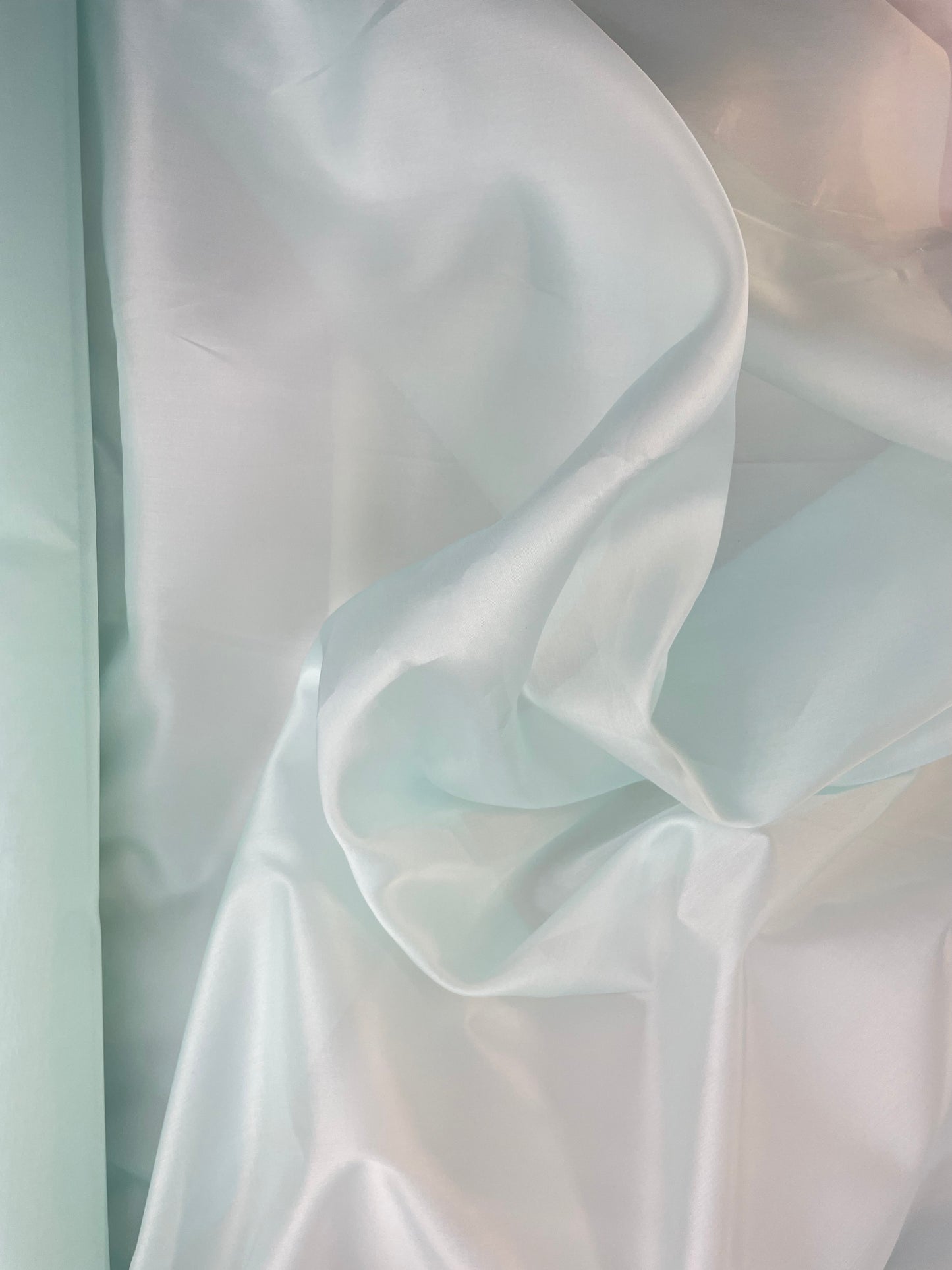 Italian Satin Finish Silk Organza - Aquamarine