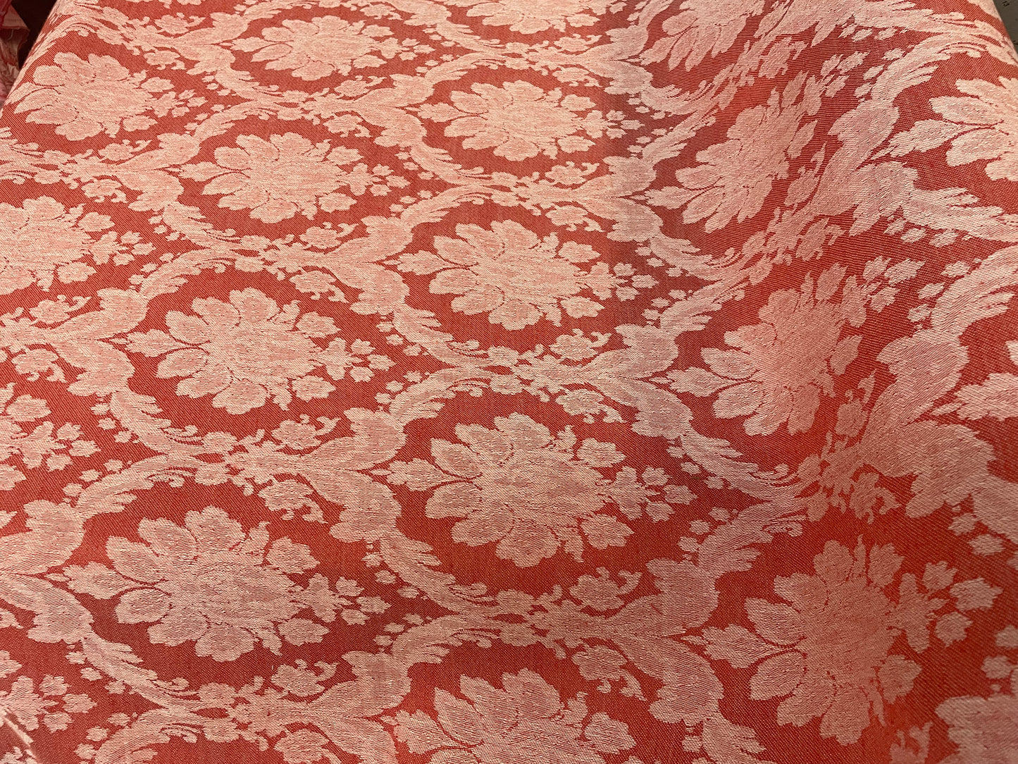 Italian Cotton/Linen Print- Red & Light Pink