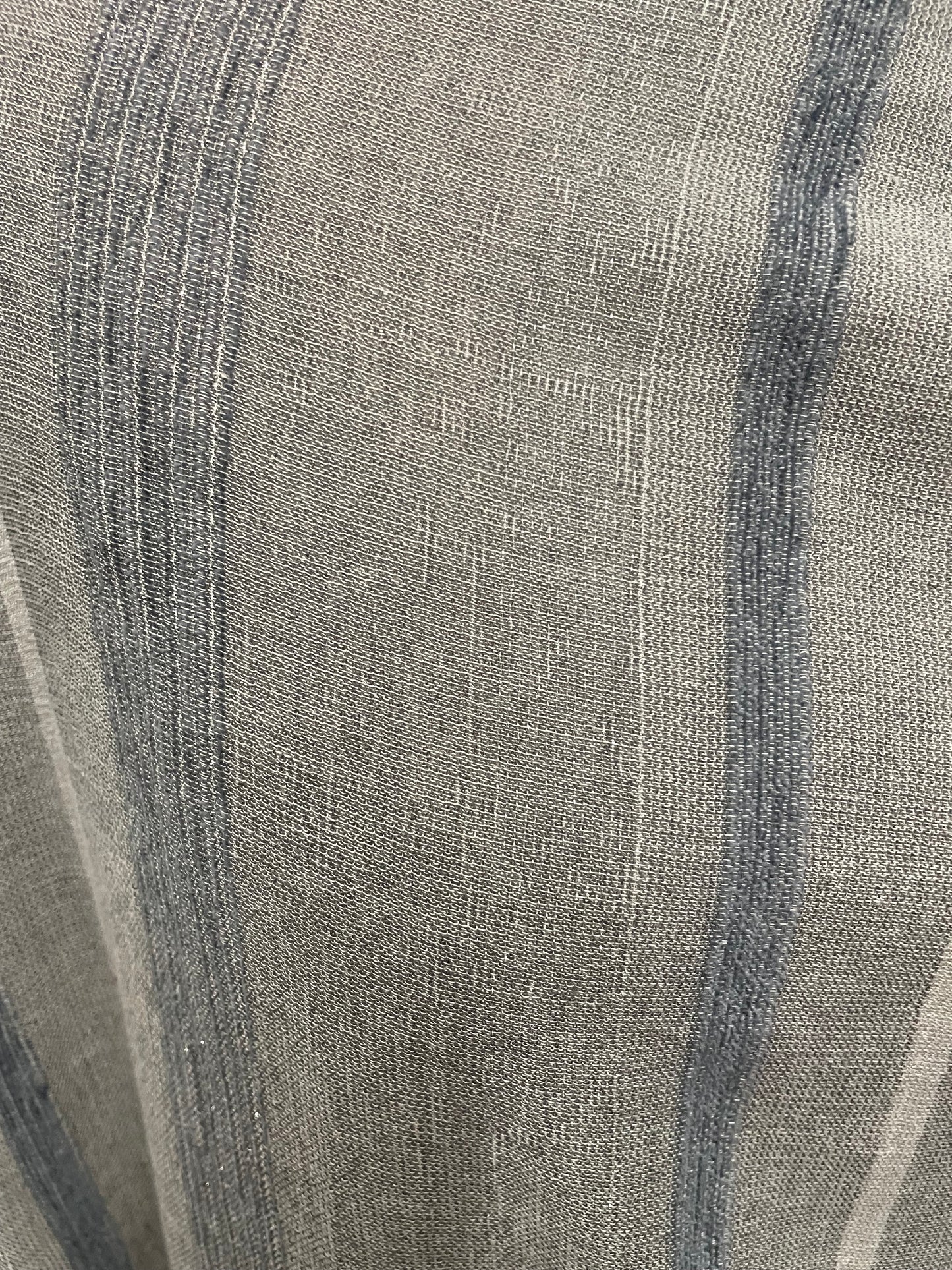 Stripe Print Cotton Voile - Blue, Grey, Off White, Lurex