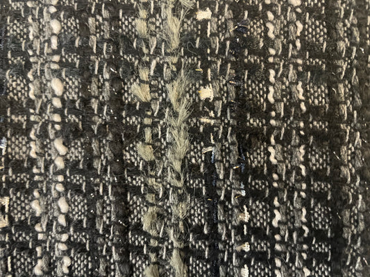 Woven Boucle Lurex Poly /Rayon - Black, Grey, White & Silver