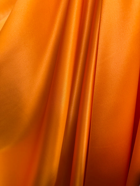 Silk Charmeuse Wide - Tangerine Orange - 19mm Designer