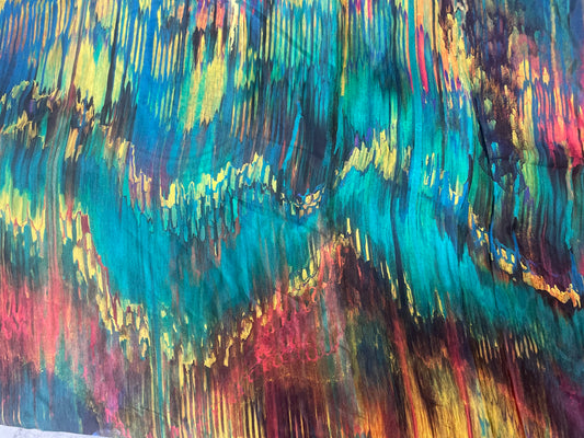 Digital Printed Rayon Charmeuse - Abstract Multicolor