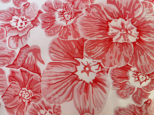 Designer Double Sided Floral Brocade - Pink & Red