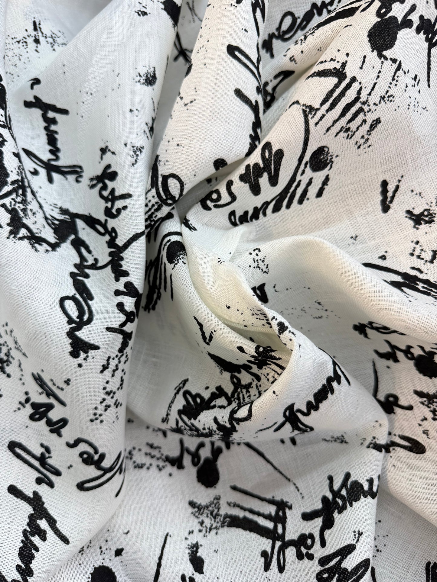 Linen - Calligraphy Print - Black & White