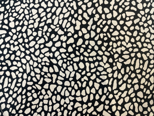 Italian Pebble Printed Cotton Sateen - Black & White