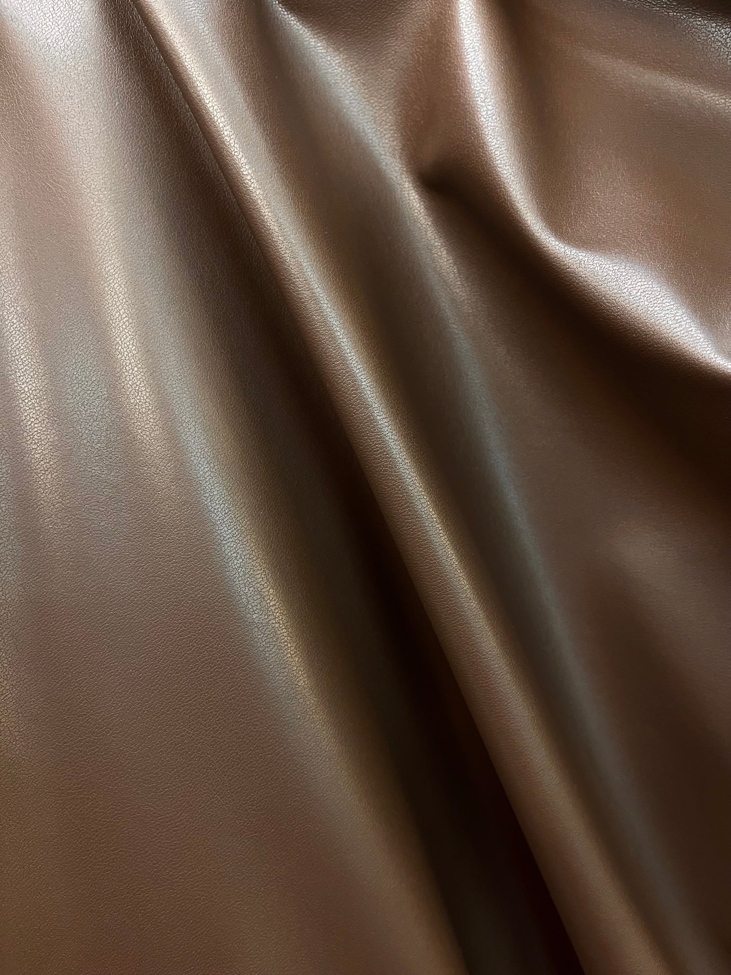 Stretch Jersey Backed Faux Leather - Chocolate Brown & Black