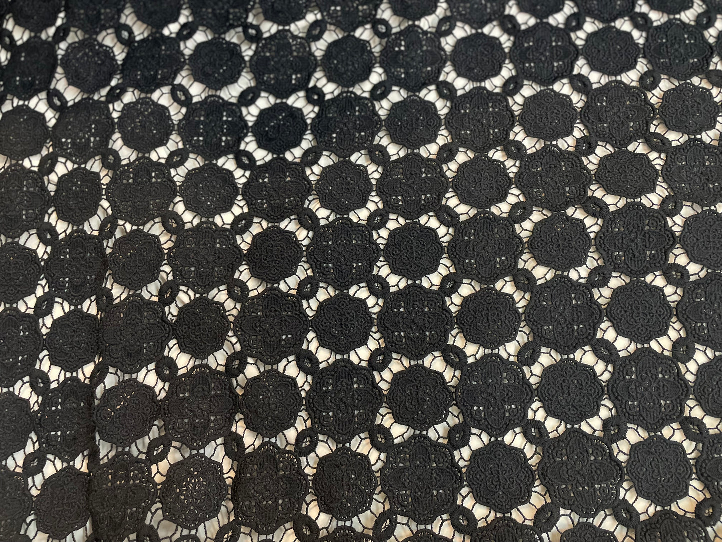 Geometric Cotton Lace - Jet Black