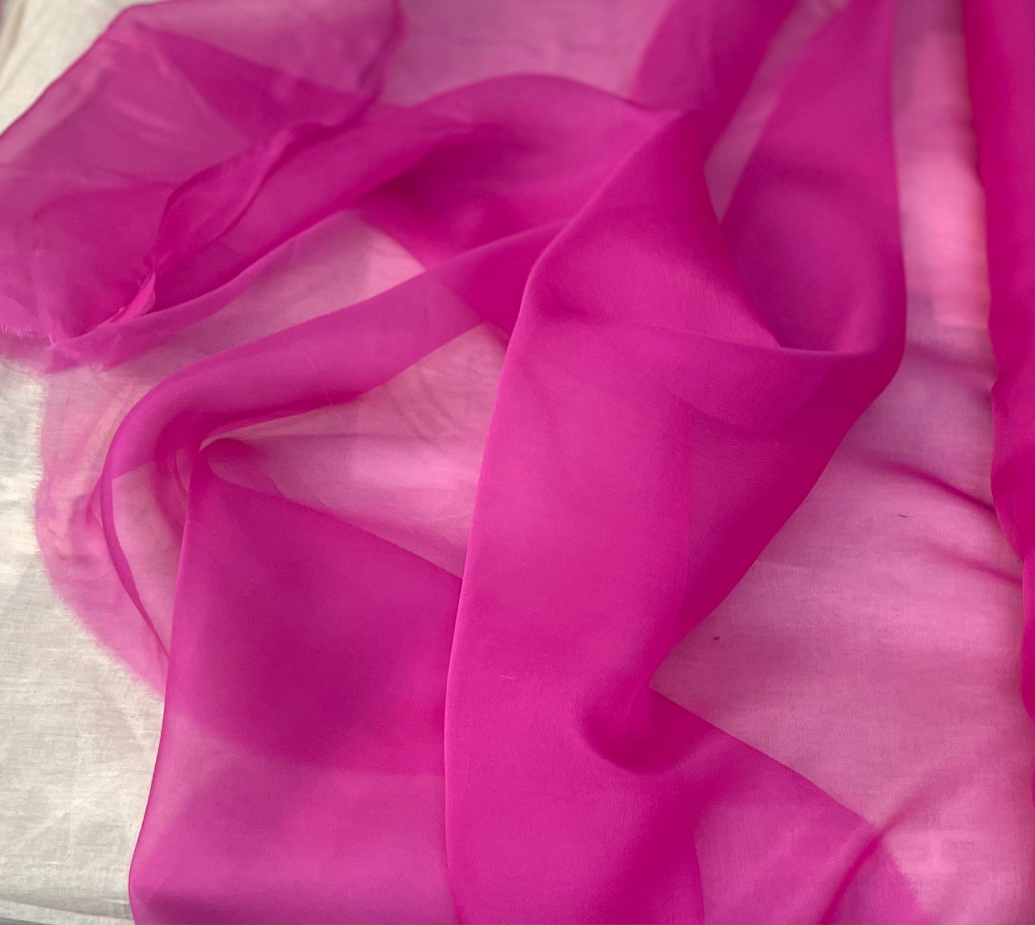 Silk Organza Wide - Hot Pink – metrotextilesnyc