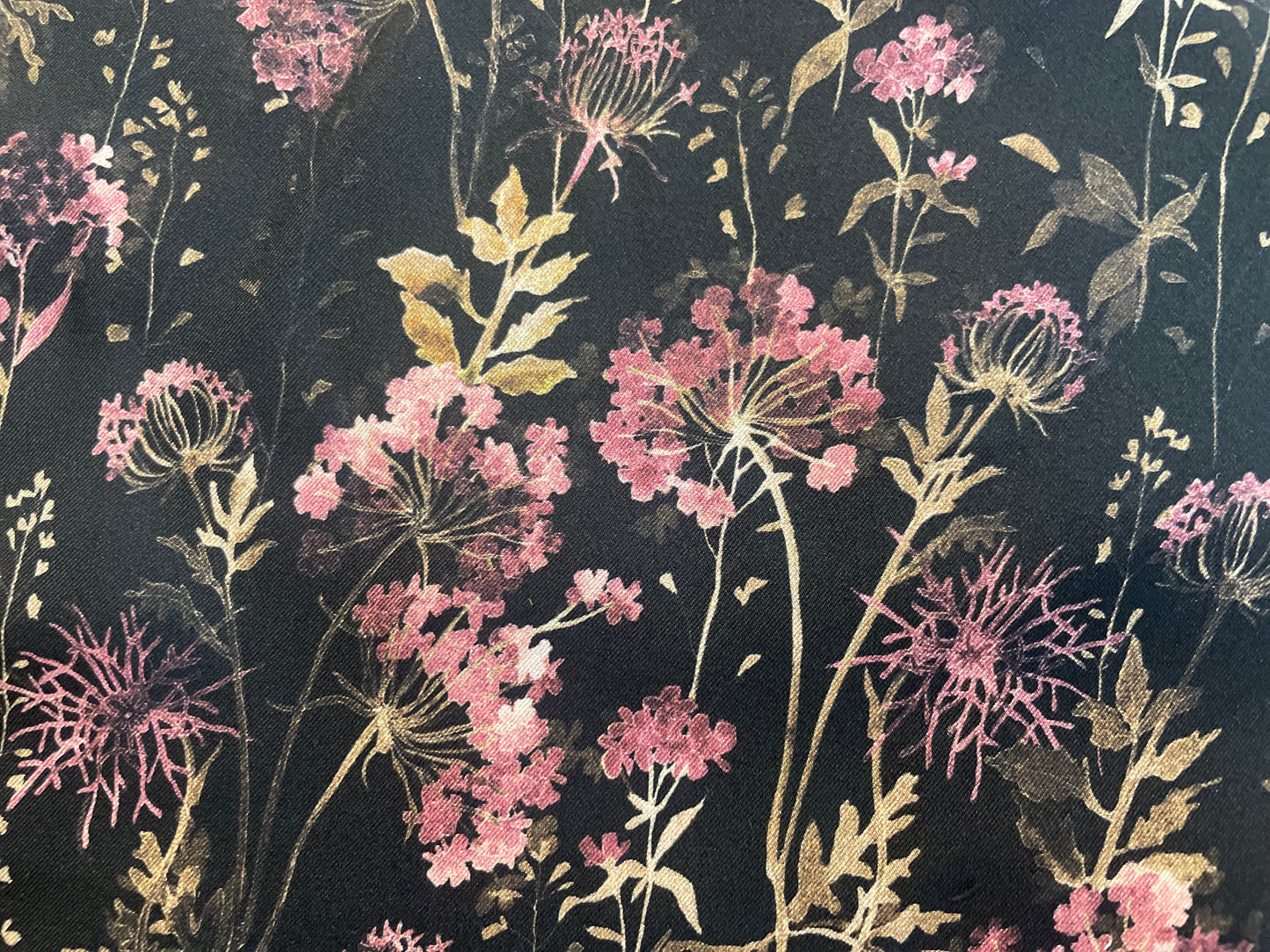 Printed Silk Charmeuse - Matte Antique Floral Print