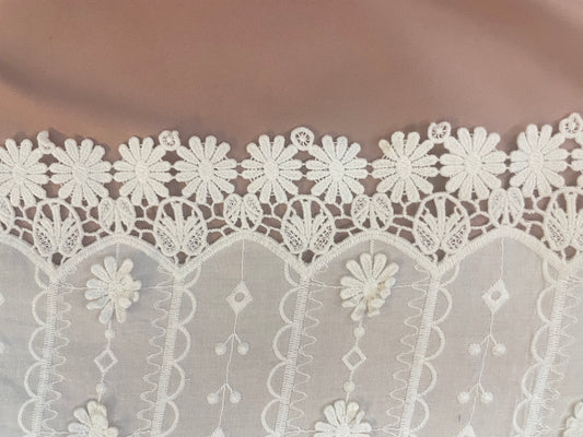 Flower Power Cotton Lace - Summer White