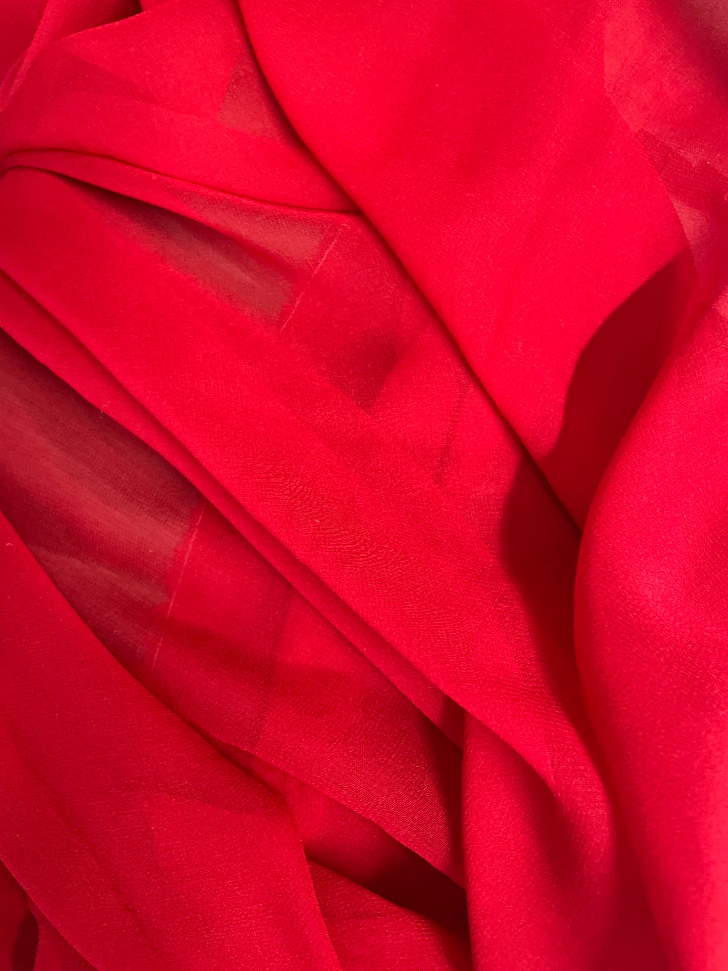 Silk Chiffon Wide - Lipstick Red