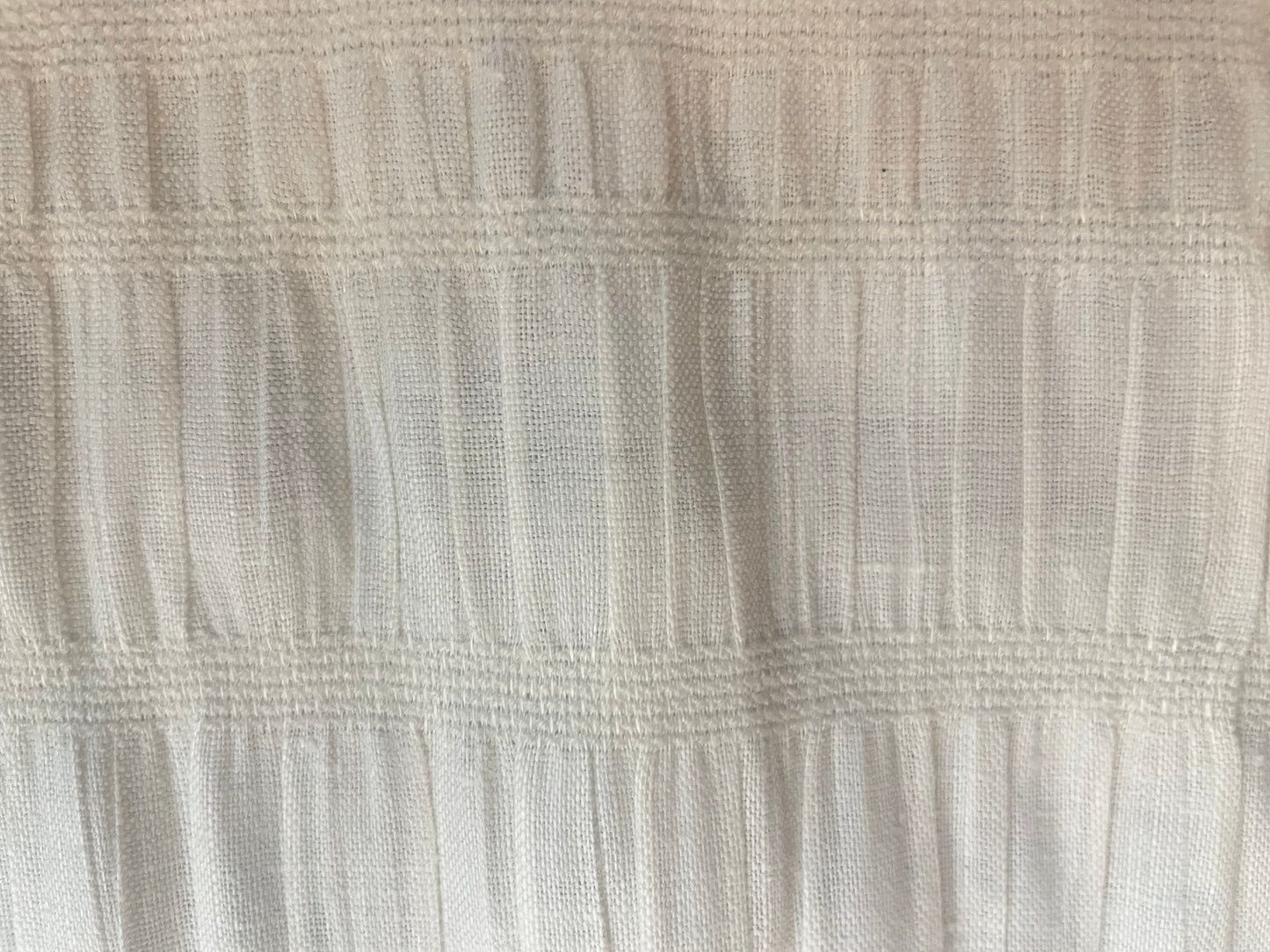 Designer Ruche Linen Crepe - Ivory White