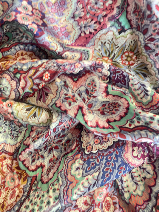 Spanish Stretch Rayon Satin Print - Multicolor Floral