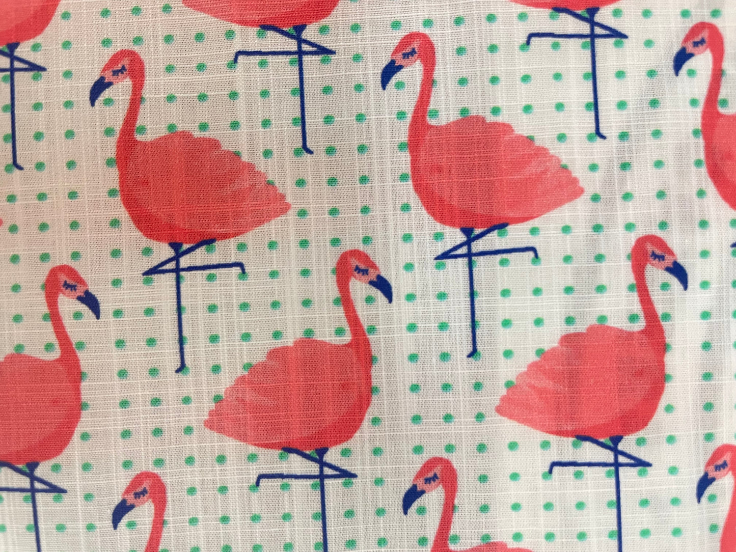 Italian Cotton Print - Polka Dot Flamingo