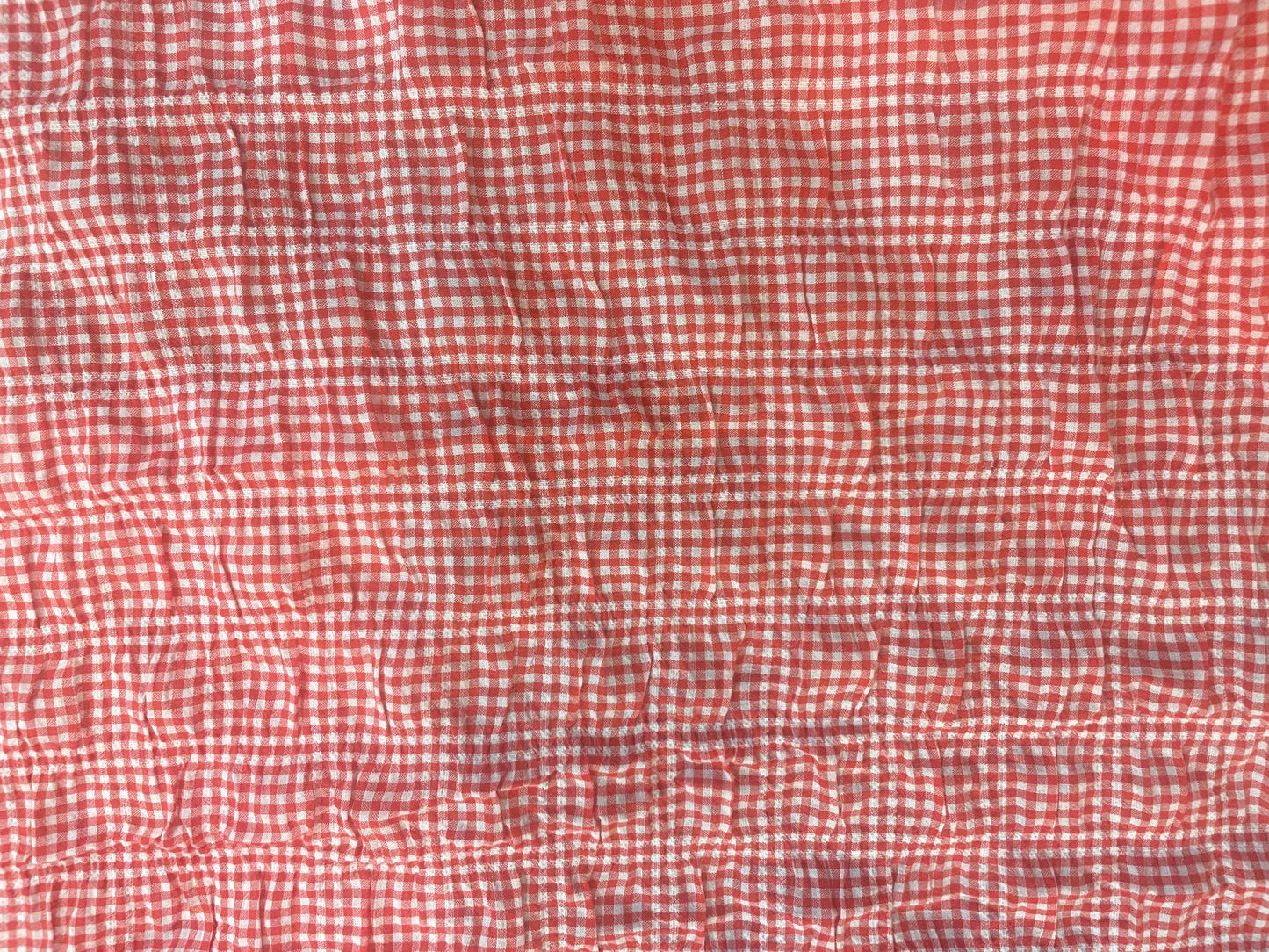 Textured Gingham Cotton - Red & White