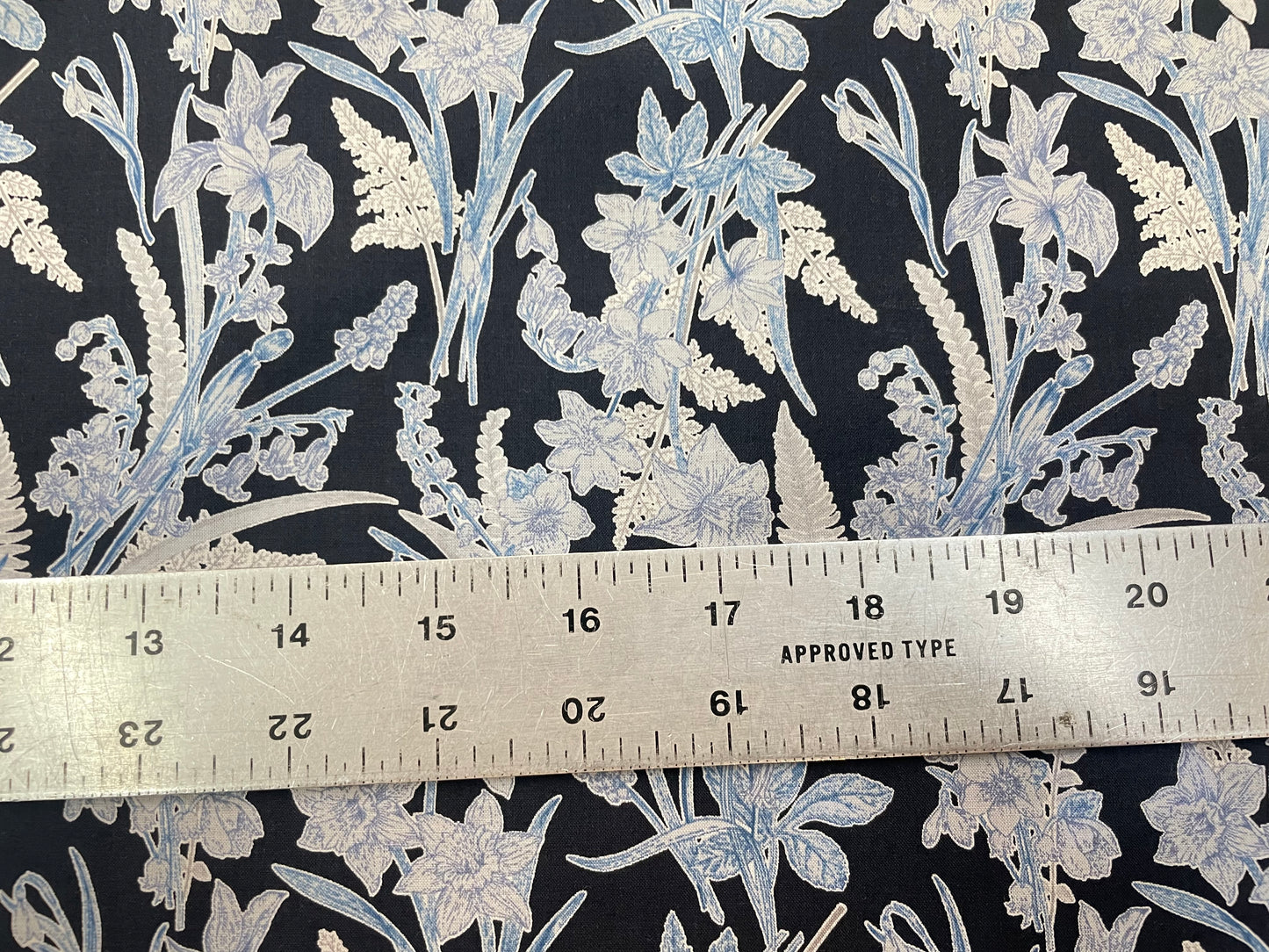 Japanese Floral Print Cotton - Blue Tones