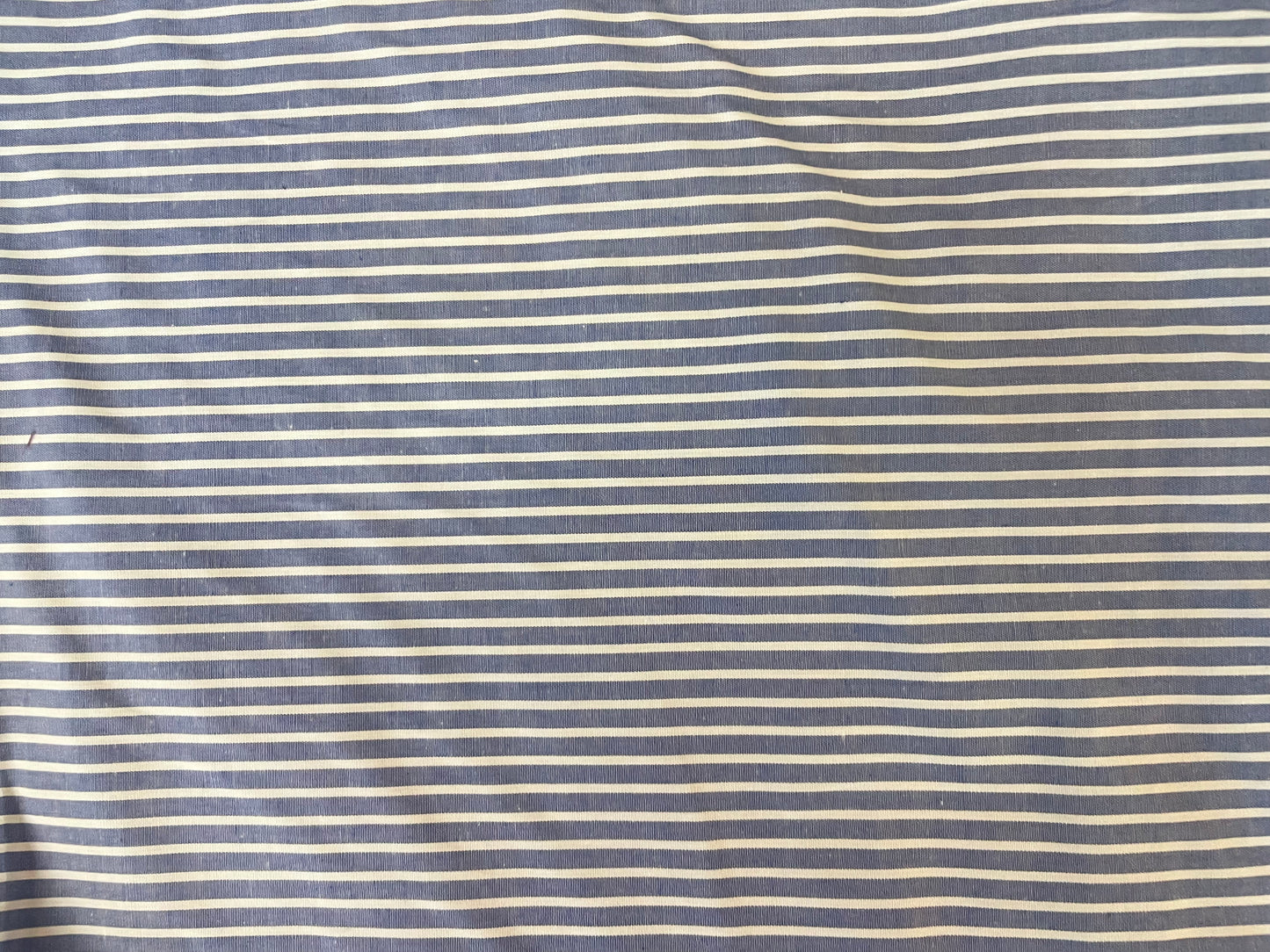 Stripe Cotton Shirting - White & Light Blue