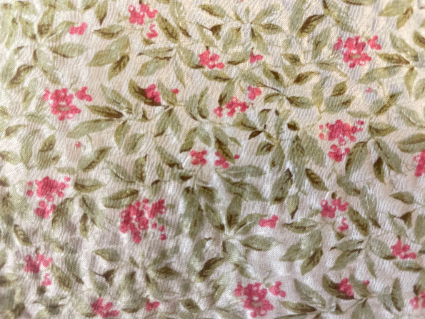 Japanese Textured Stretch Print Cotton - Pink, Green & White