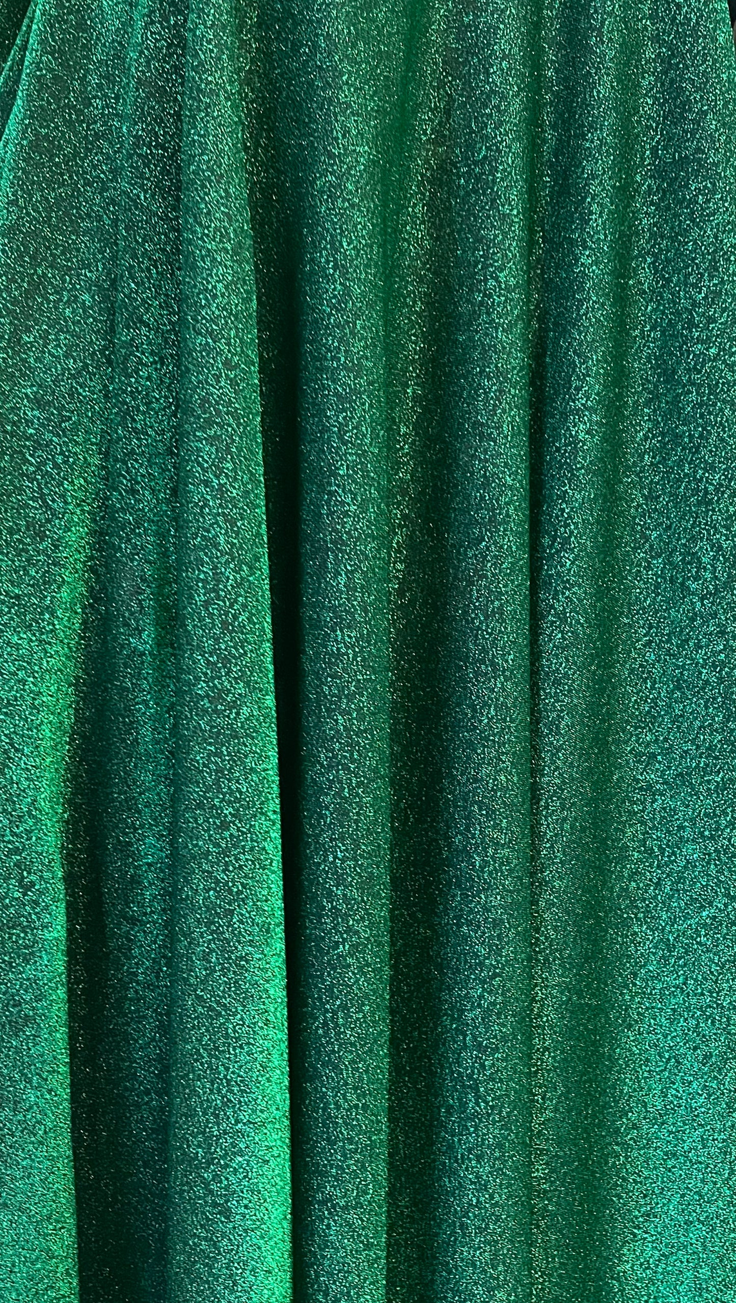 Italian Metallic Glitter Jersey - Emerald Green