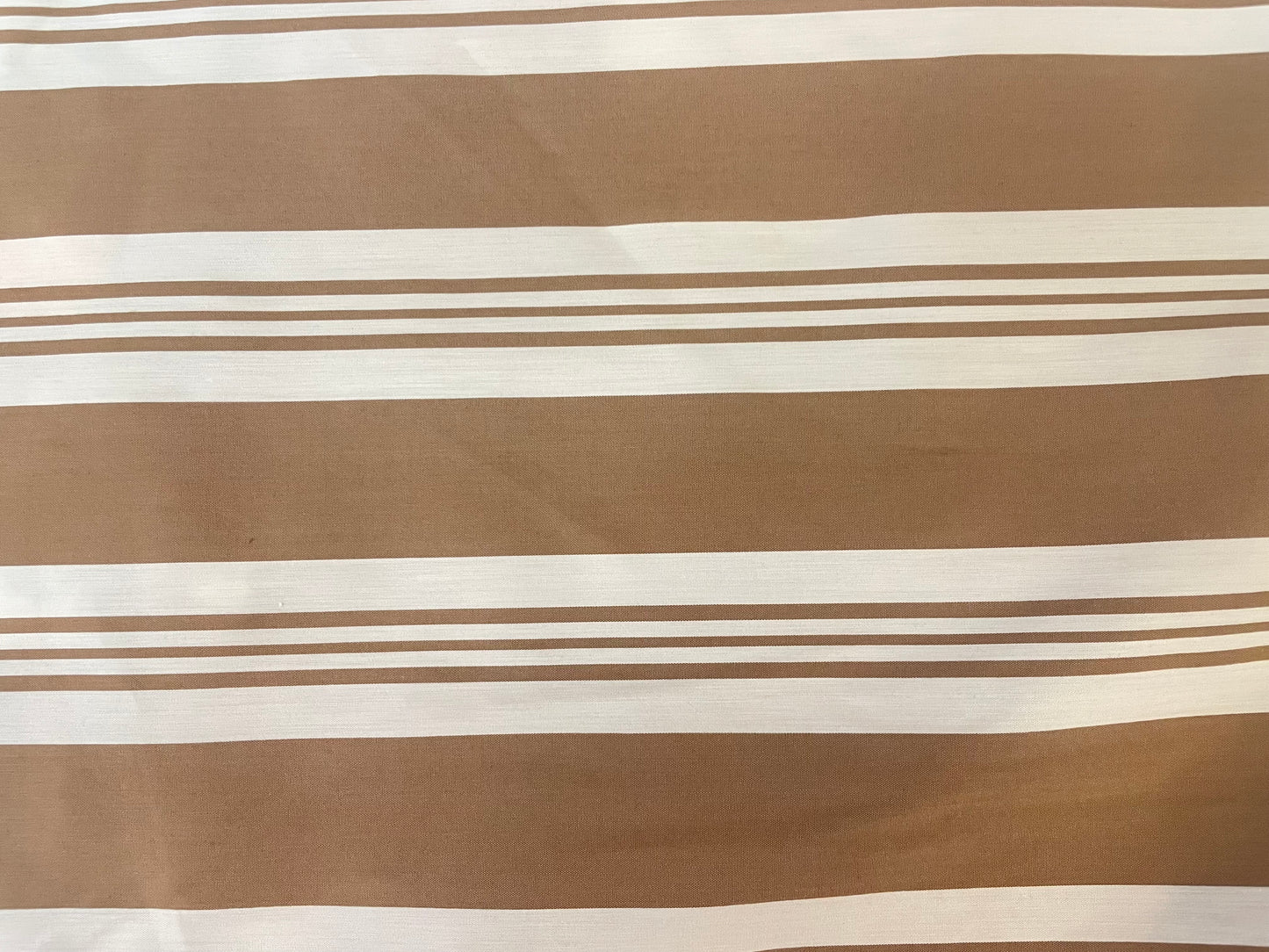 Stretch Stripe Printed Cotton - Brown & White