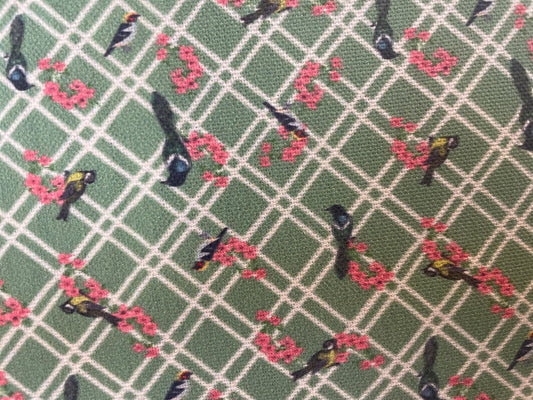 Cotton Canvas - Mini Bird Plaid