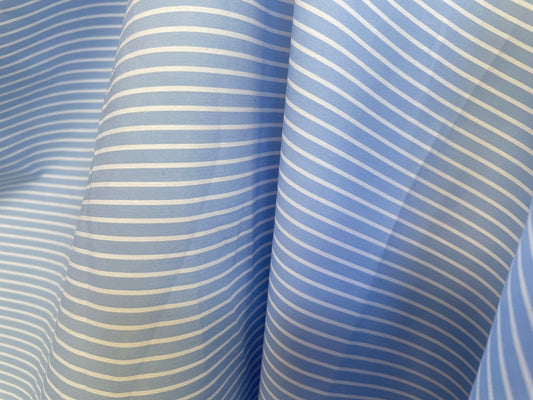 Stripe Cotton - Sky Blue & White