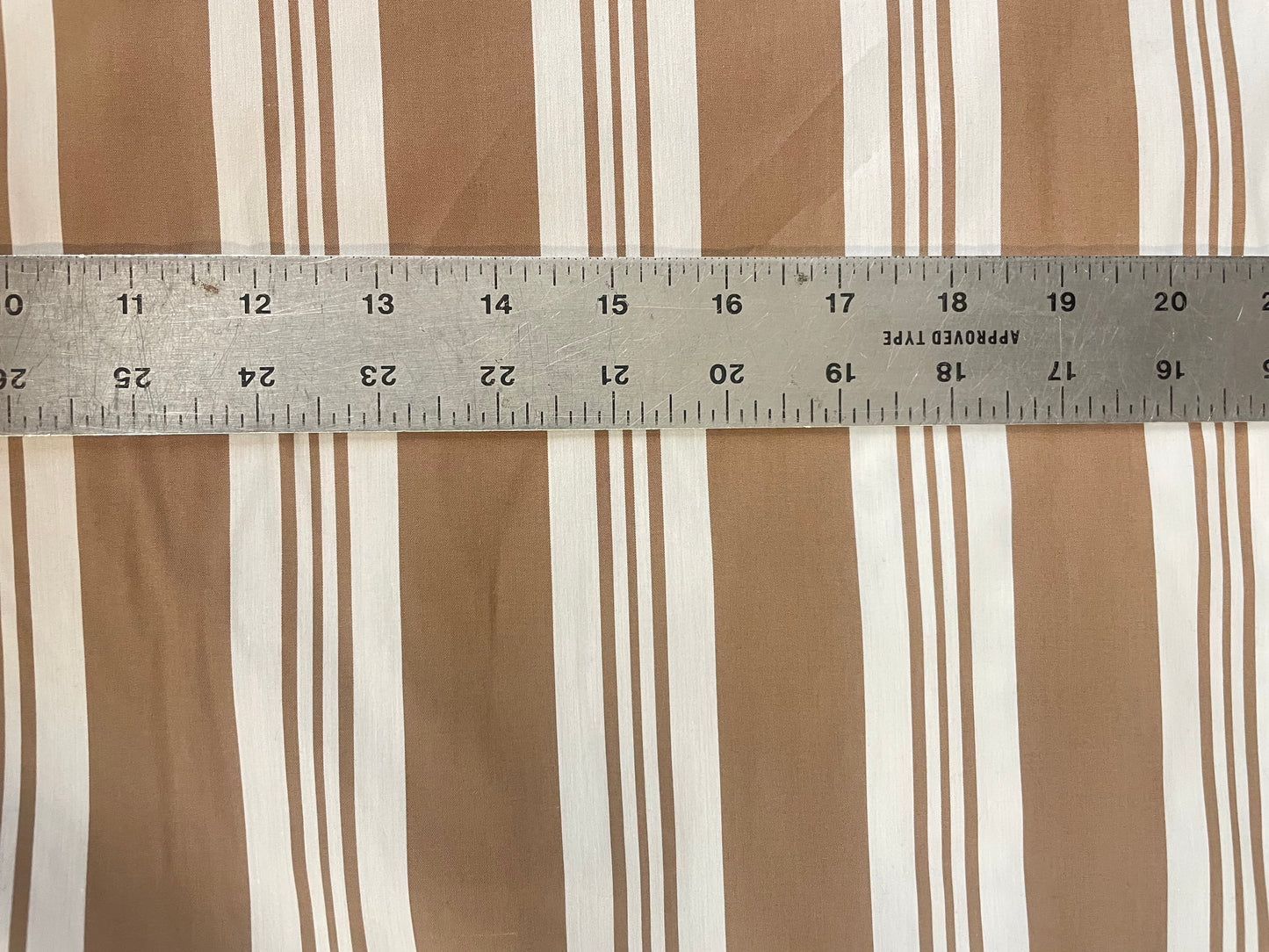 Stretch Stripe Printed Cotton - Brown & White