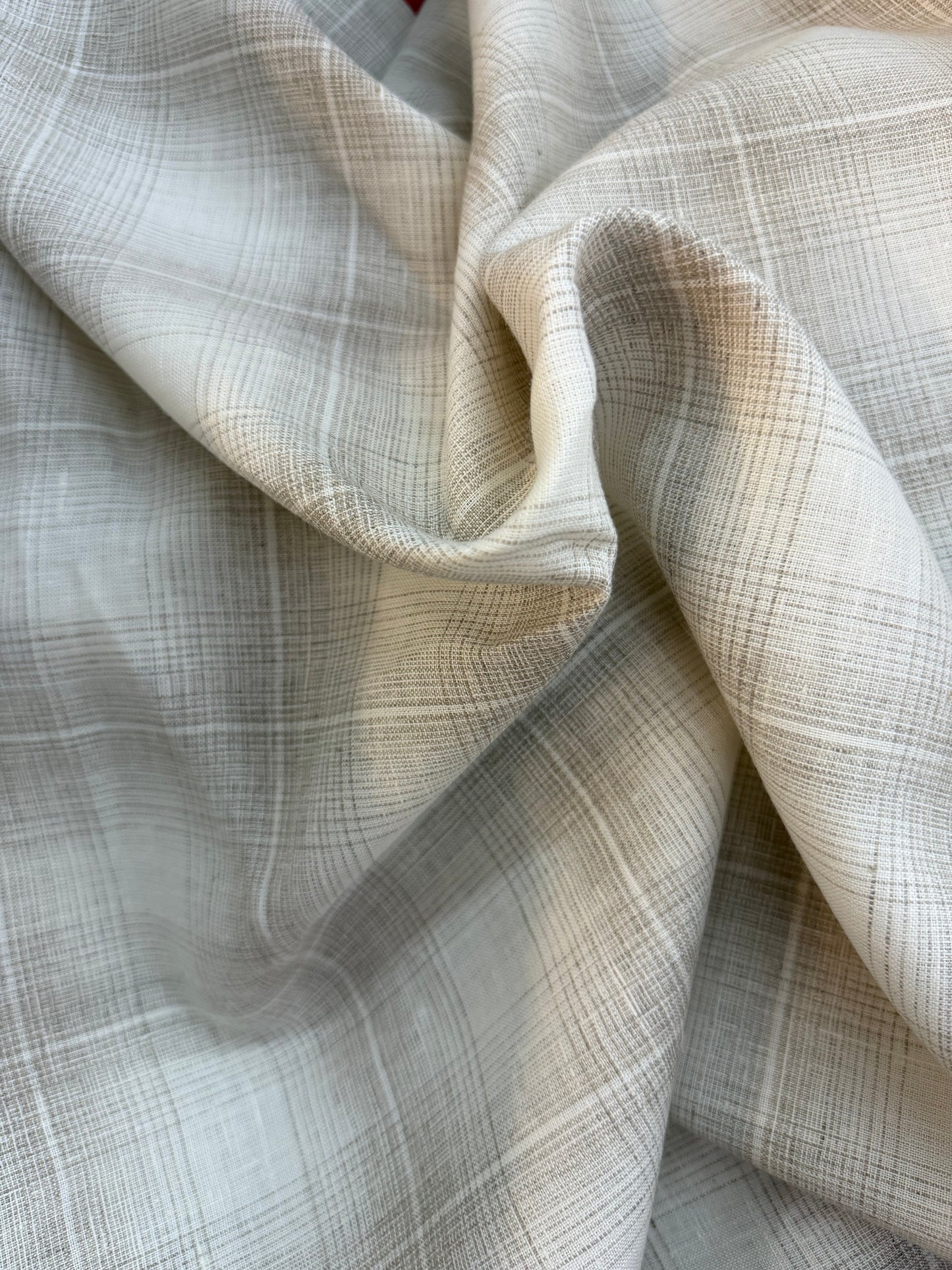 Linen - Neutral Plaid - Beige & White