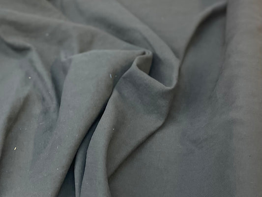 Textured Cotton & Linen Blend - Faded Black