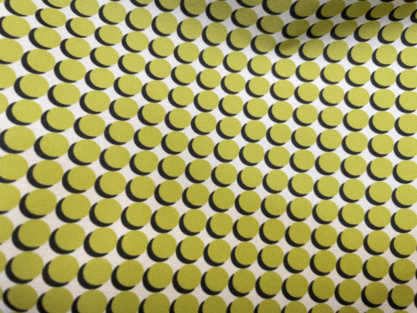 Polka Dot Printed Poly - Green, White & Black