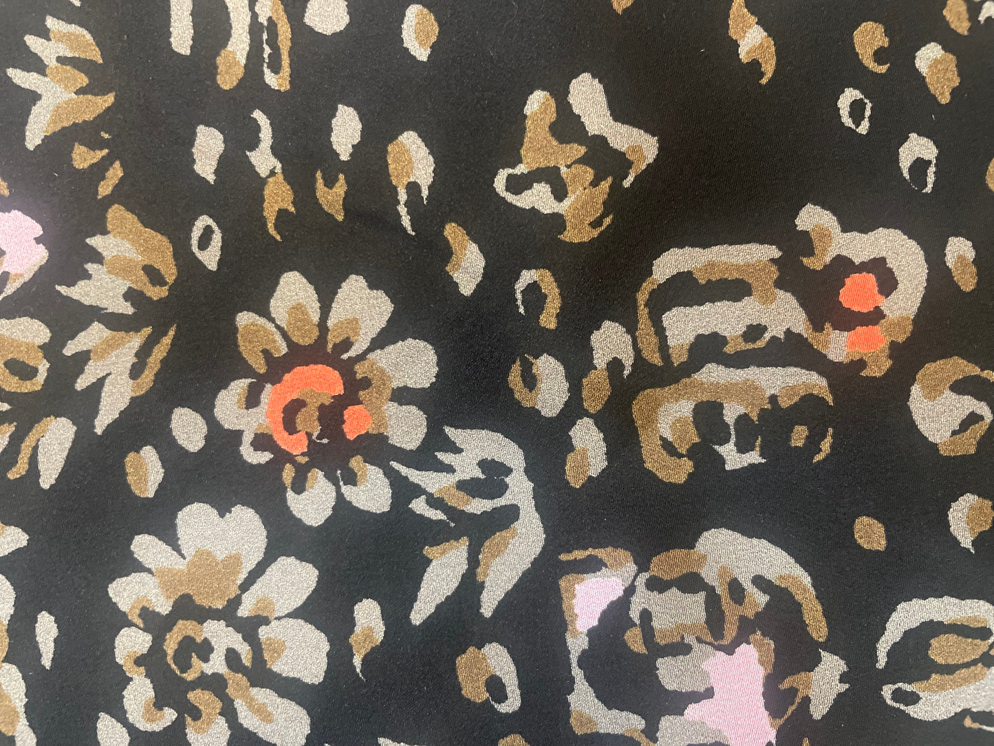 Printed Silk Crepe De Chine - Floral Cheetah