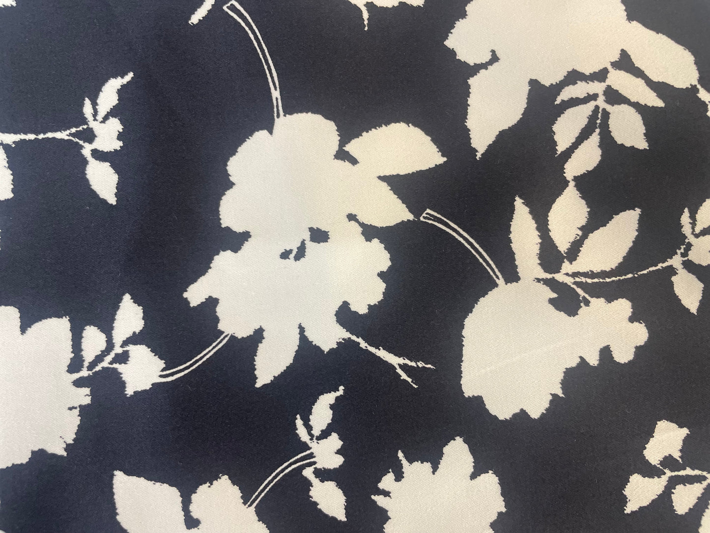 Italian Modern Floral Cotton Sateen - Black & White