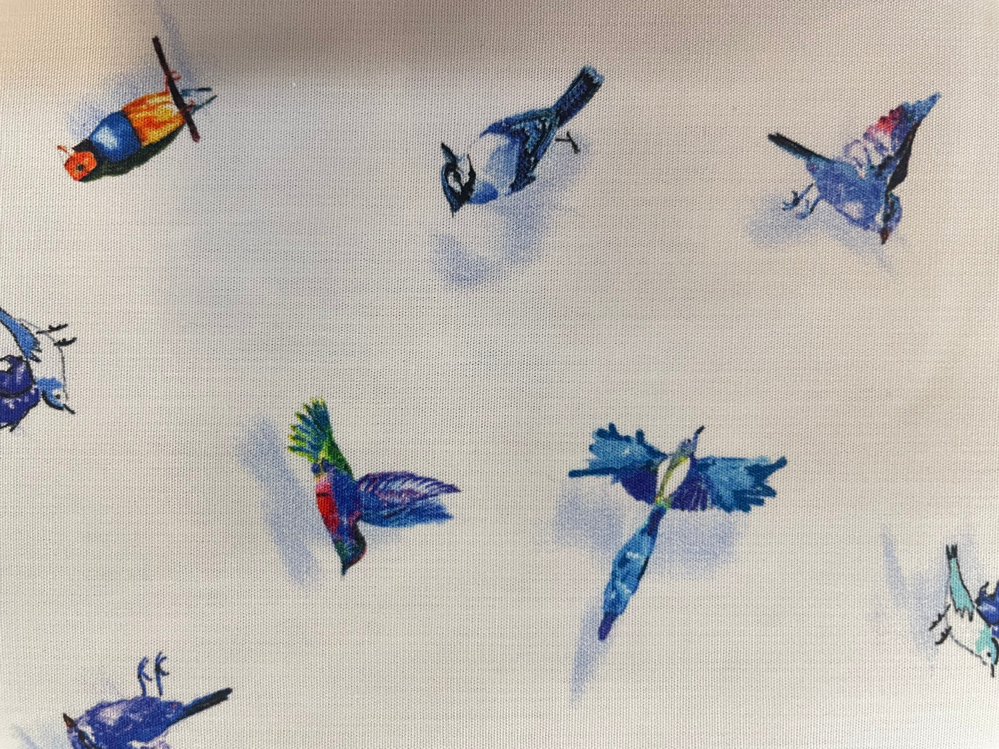 Italian Cotton Shirting - Blue Birds